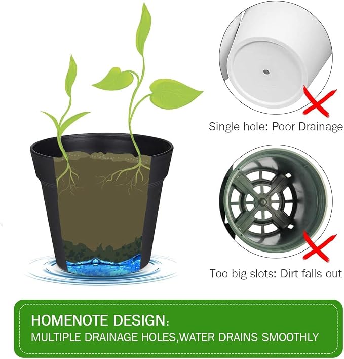 homenote Plant Pots, 6/7.5 Inch Flower Pots - Image 7