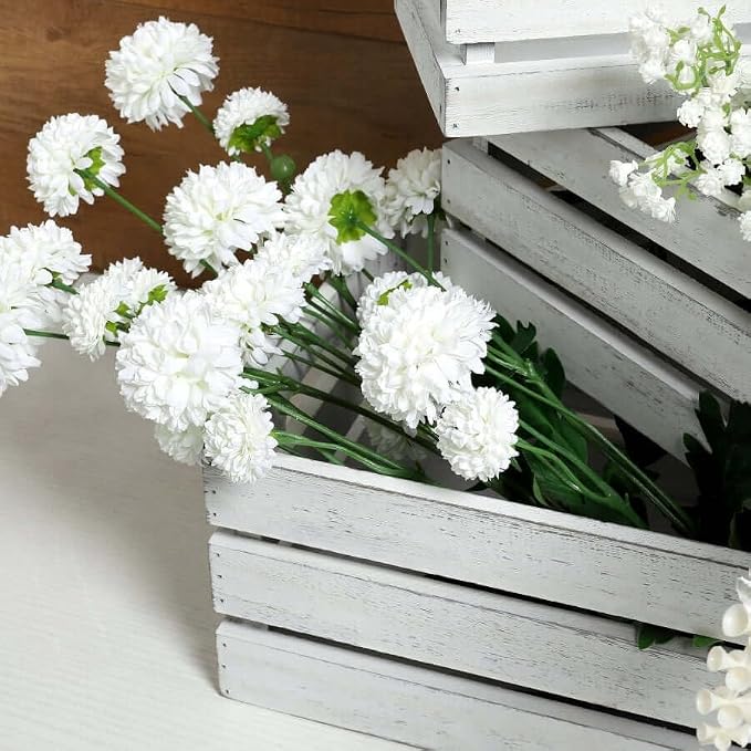 Efavormart Set of 3 Whitewash Wood Planter Crate Boxes - Image 9