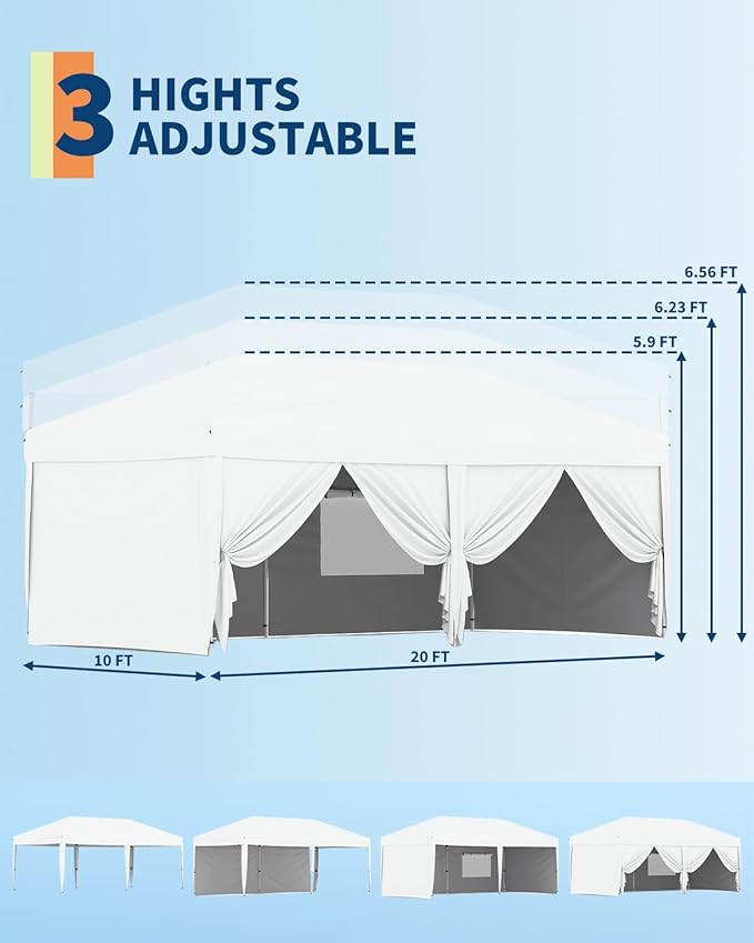 Garvee 10x10 Pop Up Canopy Tent, Heavy Duty Commercial Instant Shelter - Image 4
