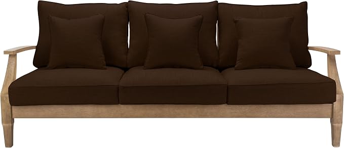 SAFAVIEH Couture Outdoor Collection Martinique Natural/Dark Brown Cushion Solid by SAFAVIEH