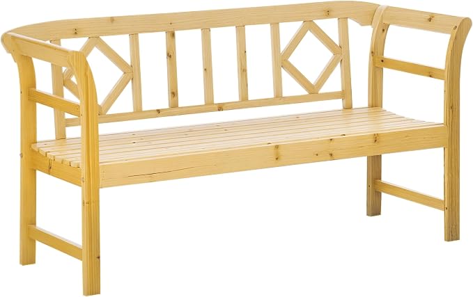 Outsunny Wooden Patio Bench, Outdoor Garden Bench by Outsunny
