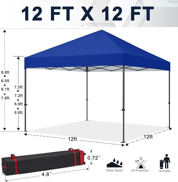 COOSHADE Durable Easy Pop Up Canopy Tent 12x12Ft - Image 5