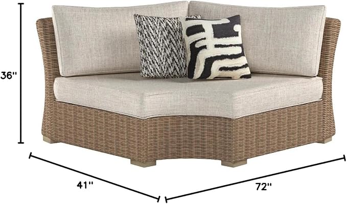 Signature Design by Ashley Beachcroft Outdoor Curved Corner Chair - Image 3