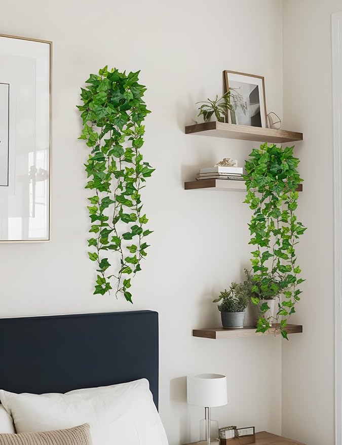 Hollyone 2pcs Artificial Hanging Plants 31" Fake Ivy Vine Faux Ivy Leaves - Image 4