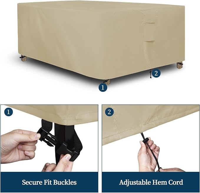 Easy-Going Rectangle Patio Furniture Cover Waterproof Outdoor Dining Table and - Image 5