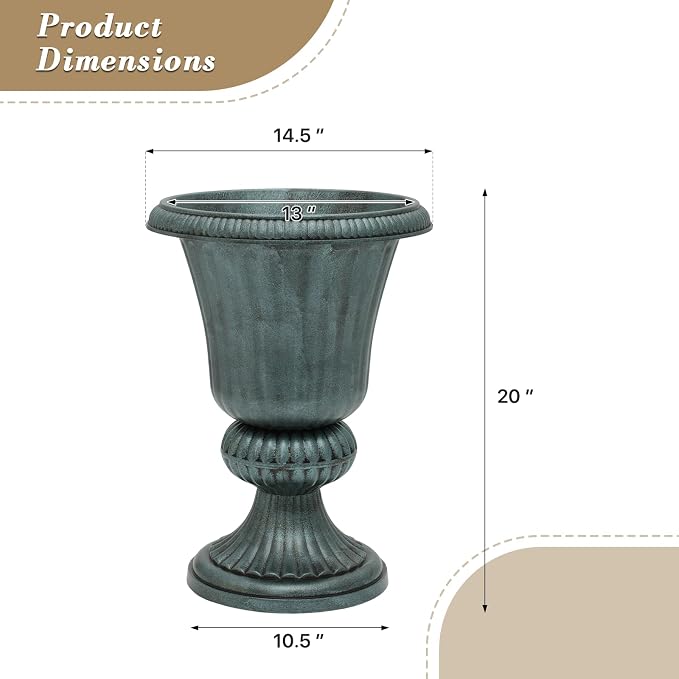 Athena Collection 20''H Bronze Garden Plastic Urn - Image 2