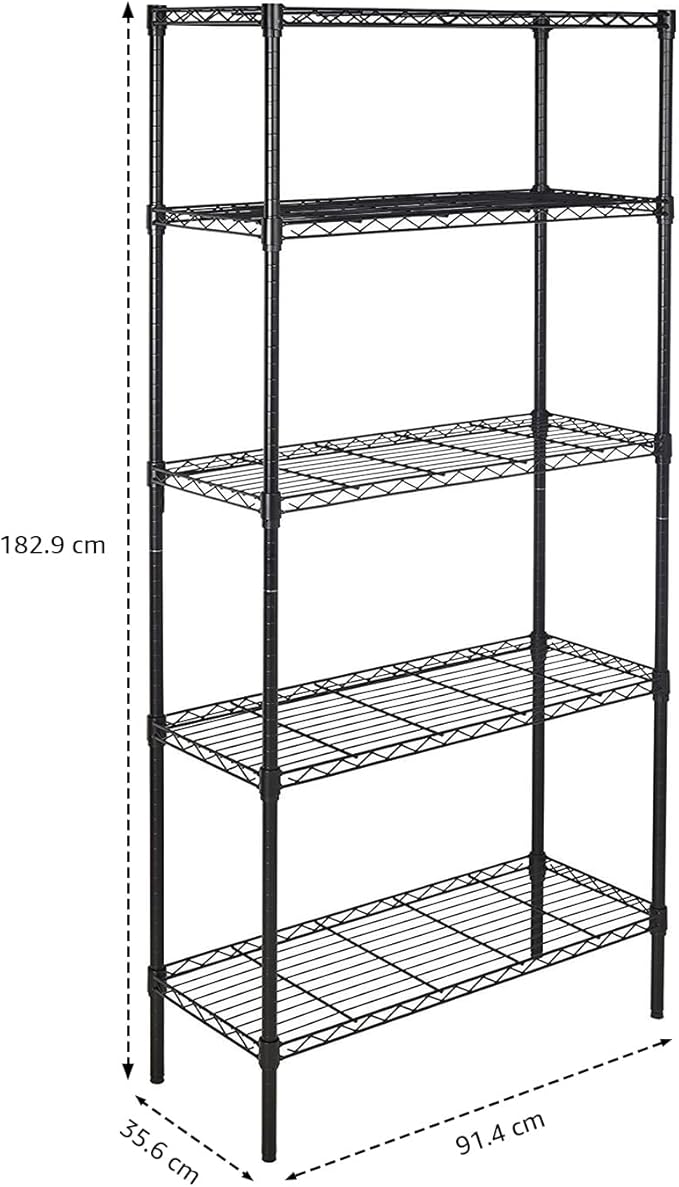 Amazon Basics 5-Shelf Adjustable Heavy Duty Steel Wire Storage Shelves - Image 3