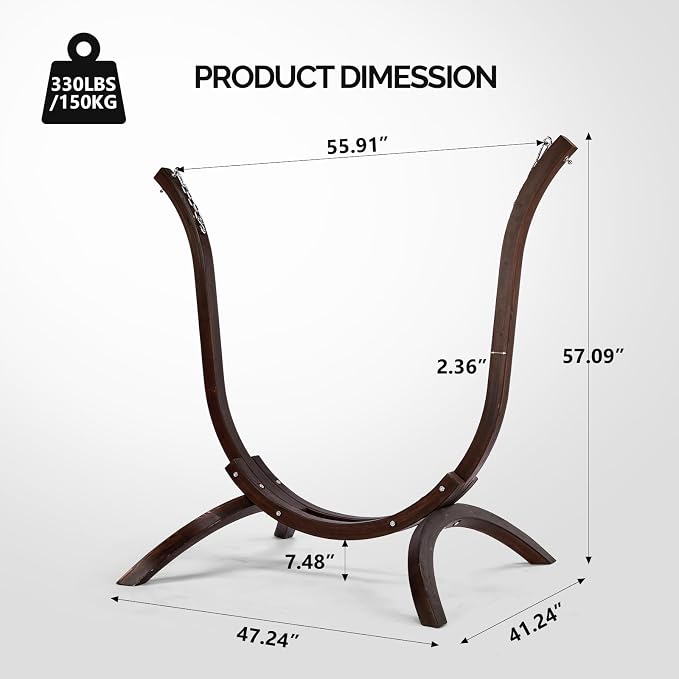 Outvita Solid Wood Hammock Stand - Image 2