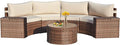 ECOTOUGE 7 Piece Patio Furniture Sets, Half-Moon Circle Conversation Set by ECOTOUGE
