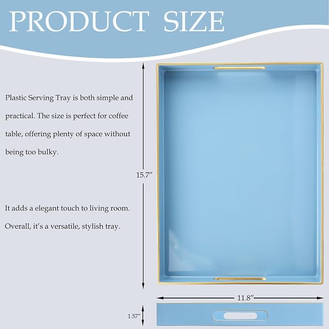 Spsyrine Blue Plastic Serving Tray - Image 3