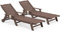 SERWALL Patio Chaise Lounge Chair Set of 2, Poly Lounge Chair by SERWALL
