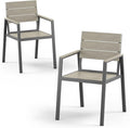 Outdoor Patio Dining Chairs Set of 2, 350LBS Capacity Aluminum Patio Dining by Oasbira
