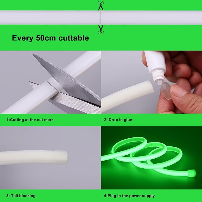 AC 110V COB LED Strip Lights Outdoor Waterproof 65.6ft, IP65 Flexible Cuttable - Image 7