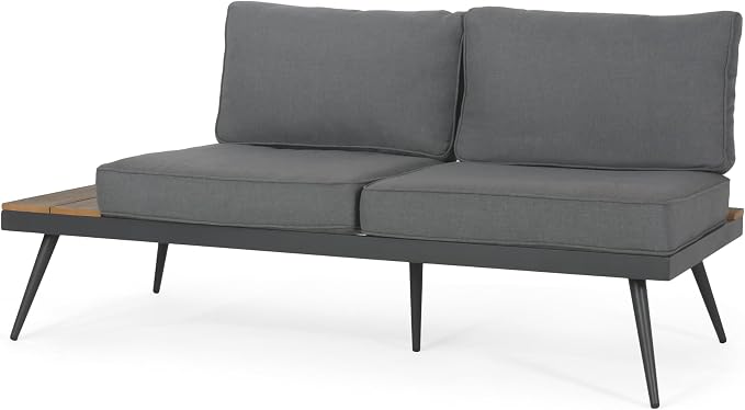 Outdoor V-Shaped 4-Piece Alum Patio Sofa Set, L-Shaped Conversation Set - Image 6