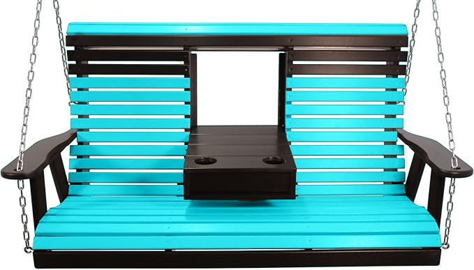 5FT Aruba Flip-Cup ROLLBACK Porch Swing Bench, Amish-Made Poly Lumber Wood by Unknown