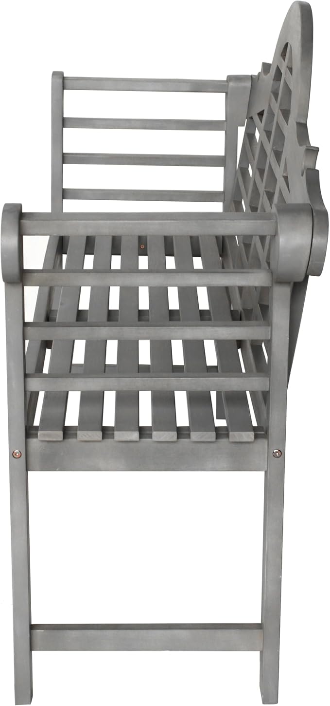 JONATHAN Y BNH103B Lutyens 51.2" 3-Seat Arched 600-Lbs Support Acacia Wood - Image 7