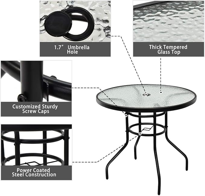 Tangkula 32" Round Outdoor Table - Image 6