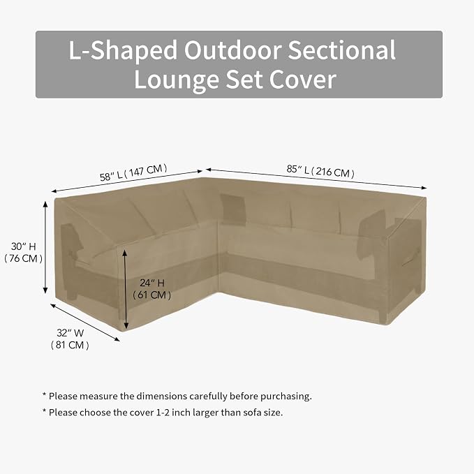 Easy-Going Patio L-Shaped Sectional Sofa Cover - Image 6