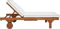 SAFAVIEH Outdoor Collection Newport Natural/Beige Cushion Black Piping Chaise by SAFAVIEH