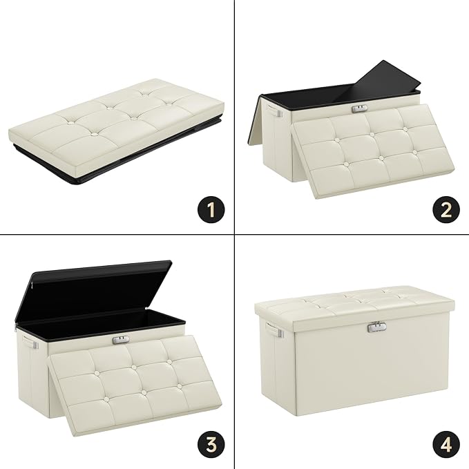 ENGPOW Storage Ottoman Bench, Fireproof Folding Bench - Image 9