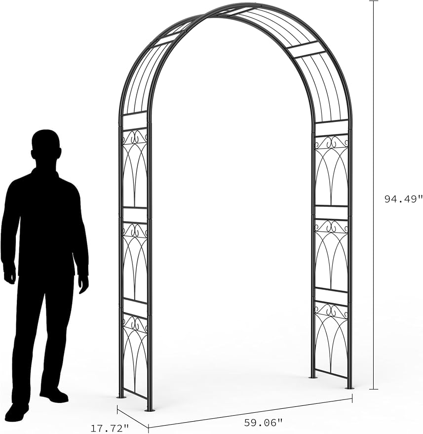 7.8Ft Metal Garden Arch Trellis - Image 2