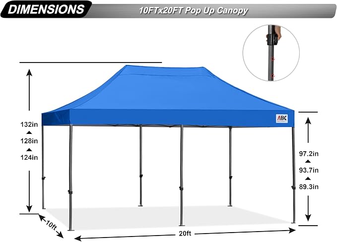 ABCCANOPY Patio Pop Up Canopy Tent 10x20 Commercial-Series - Image 4