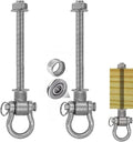 2 Permanent Anti-Rust Heavy-Duty Bearing Swing Hanger Mute 180° Swing, 1500 lb by Dakzhou