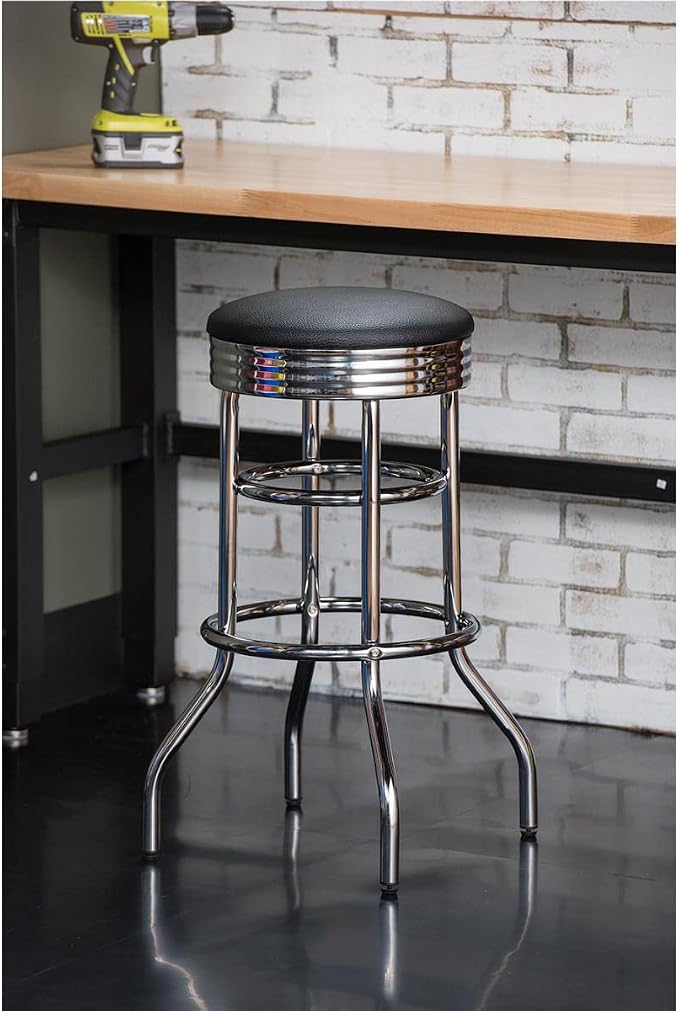 TRINITY Heavy Duty 30-Inch Backless Swivel Bar Stool - Image 2