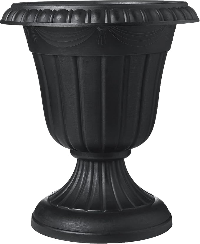 Arcadia Garden Products PL10BK Classic Traditional Plastic Urn Planter by Unknown