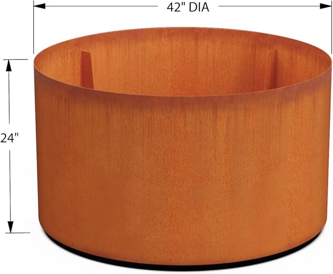 PLANTERCRAFT Corten Steel Metal Planter Box, Round Sizes, Modern Garden Steel - Image 5