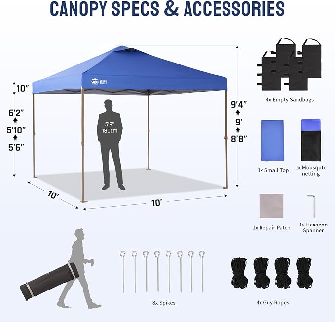 CROWN SHADES Gazebo 10x10 Pop Up Canopy - Image 3
