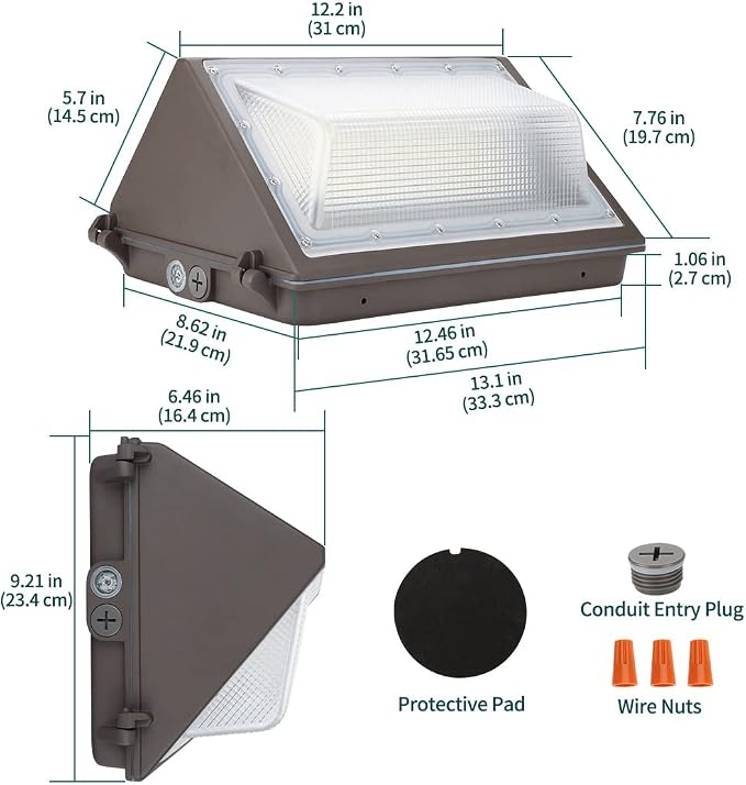 kadision LED Wall Pack with Dusk-to-Dawn Photocell, 60W 7800lm 5000K 100-277V - Image 4