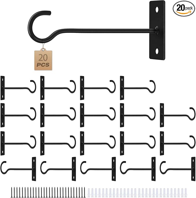 Plant Hooks 20Pack Hanging Plant Bracket 6in Metal Plant Hanger Decorative by QTJUST