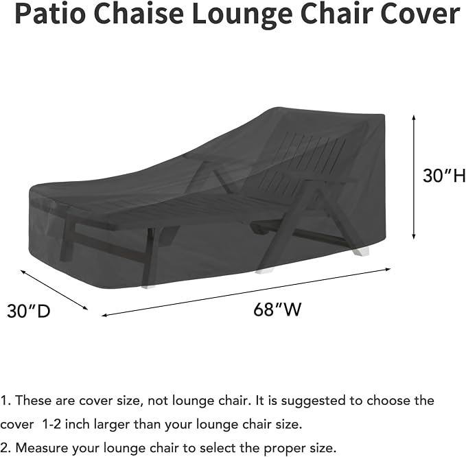 Easy-Going Waterproof Patio Lounge Chair Cover UV Resistant Outdoor Chaise - Image 3