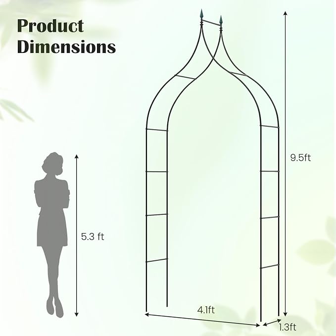 Giantex Metal Garden Arch Trellis 2 Pack - Image 7