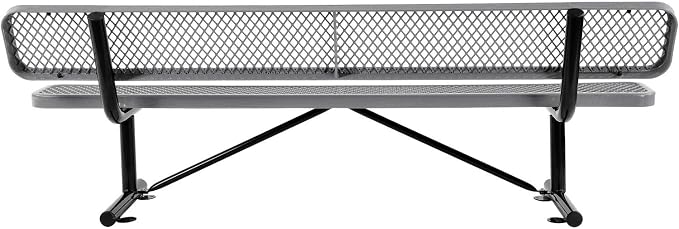 Global Industrial 96" L Expanded Metal Mesh Bench w/Back Rest - Image 7