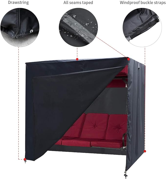 Outdoor Swing Cover 3 Triple Seater Hammock Cover Garden Swing Cover Garden - Image 3