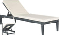 SAFAVIEH Outdoor Collection Montclair Ash Grey Solid Wood/Beige Cushion by SAFAVIEH