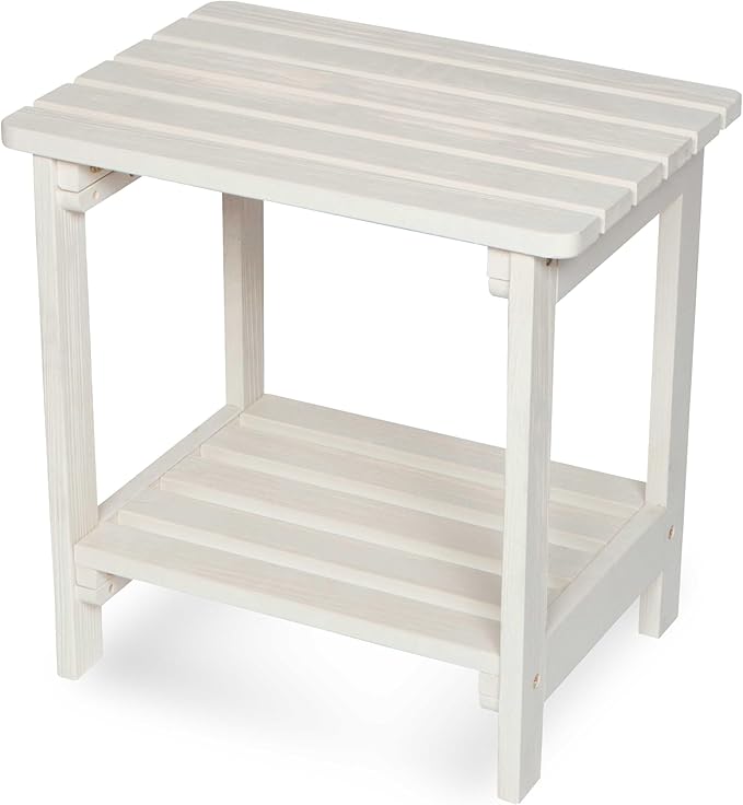 Shine Company Providence Rectangular Solid Wood Side Table, Outdoor Adirondack by ShineCompany