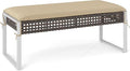 Tangkula Outdoor Ottoman, Patio Rattan Heavy Duty Wicker Footrest by TANGKULA