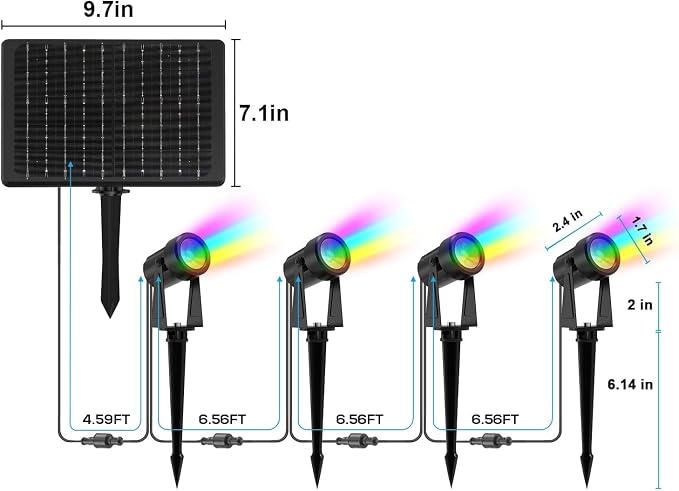 Zyan Solar Color Changing RGB Spotlights - Image 8