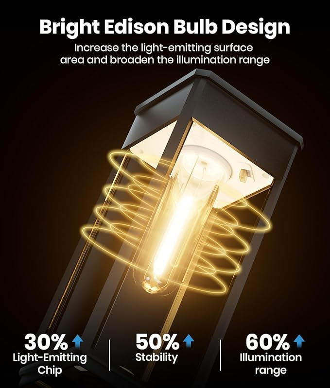Solar Pathway Lights Outdoor, 2 Pack Bright Solar Lights Outdoor, IP65 - Image 5