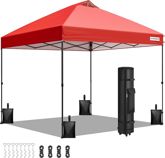 VIVOHOME 10x10ft Pop Up Canopy Tent One Push Setup Outdoor Portable Shelter by VIVOHOME
