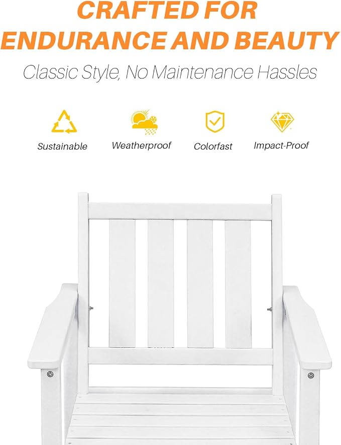 HDPE Patio Dining Set, 5-Piece Outdoor Table and Chairs - Image 6