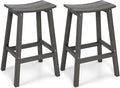 Weatherproof Bar Stools Set of 2, Saddle Seat, Bar Height Stools by LAHAAP