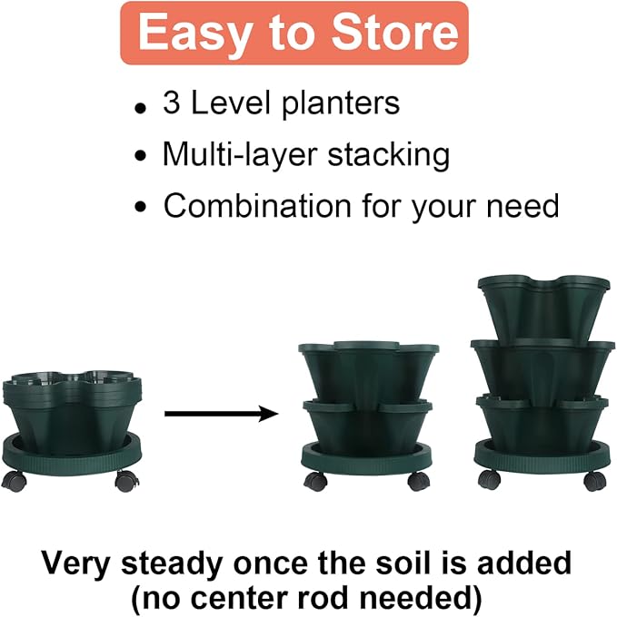 DUNCHATY Stackable Planter, Vertical Garden Planter - Image 6