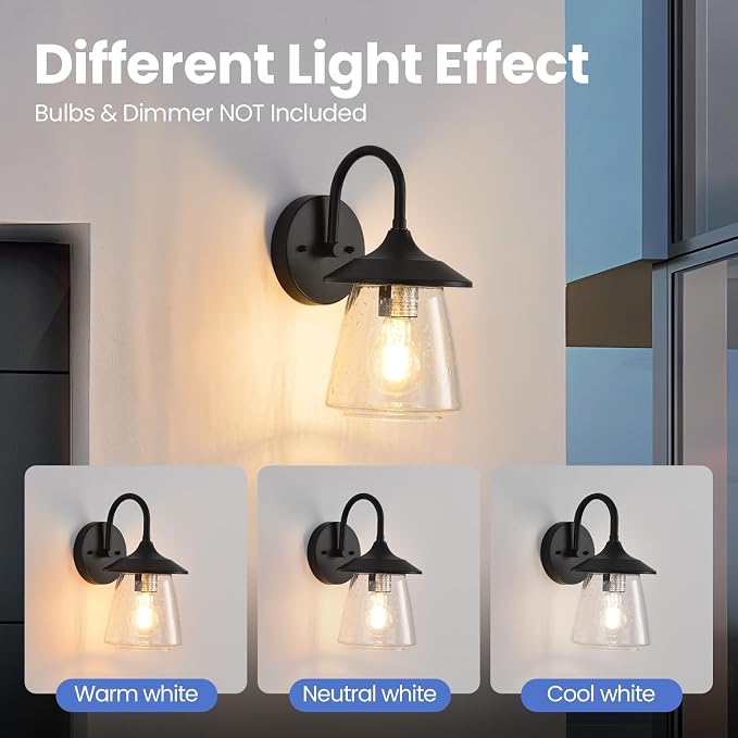 Outdoor Wall Sconce, Exterior Waterproof Wall Light Fixture, Outside Porch Light - Image 8