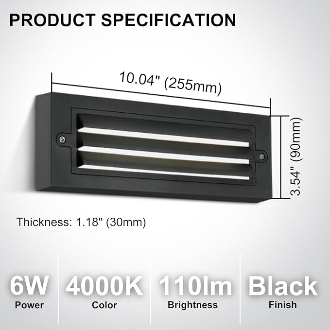 ZONK Line Voltage LED Step Stair Lights Indoor Outdoor, 6W Waterproof IP65 - Image 7