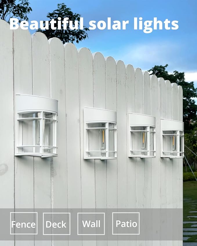 Solar Fence Lights, 12 Pack Waterproof Solar Lights Outdoor, 3000K Warm White - Image 3