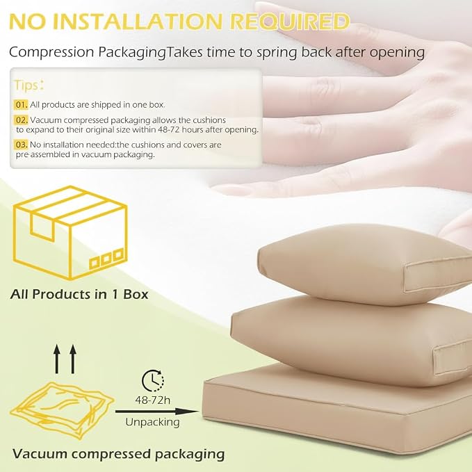 HOMREST Outdoor Replacement Cushions, 14-Piece Patio Furniture Cushion Set - Image 4